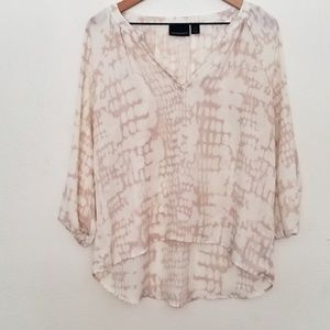 Cynthia Rowley Pink & Cream Tie Dye Popover Top M